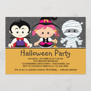Invitación de fiesta de Halloween para niños