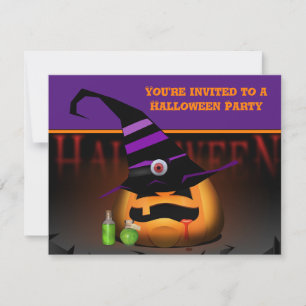 Invitación de fiesta de Halloween para niños con c
