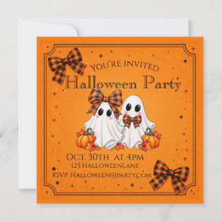 Invitación de fiesta de Halloween para niños con f