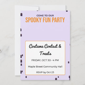 Invitación de fiesta de Halloween para niños con f