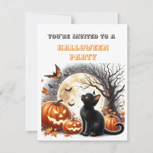 Invitación de fiesta de Halloween para niños con g (Anverso)