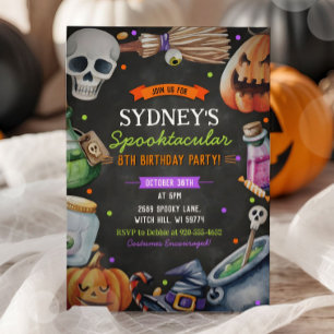 Invitación de fiesta de Halloween para niños y adu