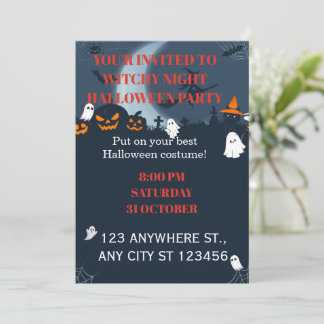 Invitación de fiesta de Halloween para una noche d