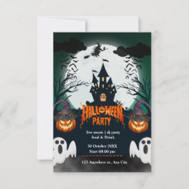 Invitación de fiesta de Halloween Spooktacular - H