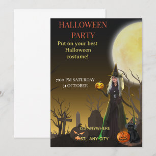 Invitación de fiesta de Halloween Spooky Chic