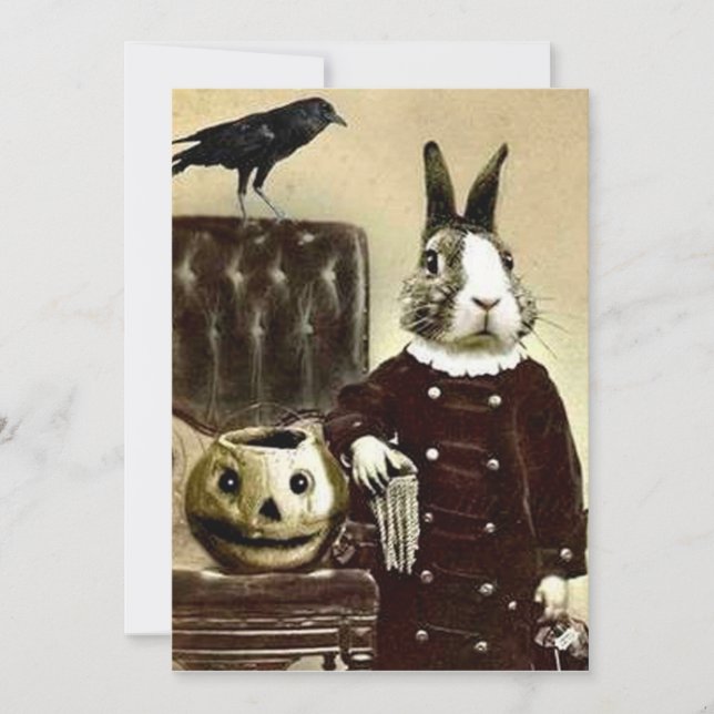 Invitación de fiesta de Halloween surrealista vint (Anverso)