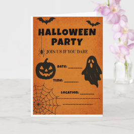 Invitación de fiesta de Halloween vintage | Iconos