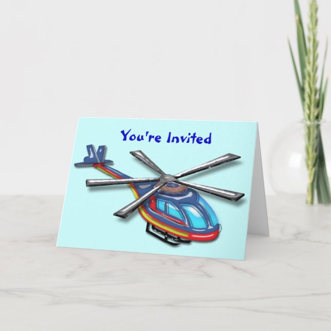 Invitación de Fiesta de Helicópteros con Alto Vola (Anverso)