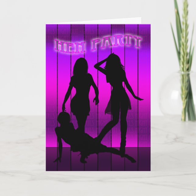 Invitación de fiesta de Hen - Chicas de noche fuer (Anverso)