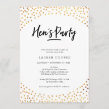 Invitación de fiesta de Hen| Lugares de oro