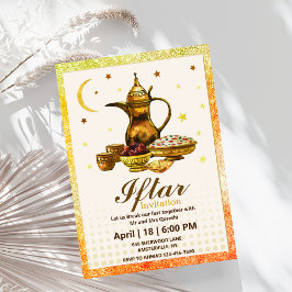 Invitación de fiesta de iftar de acuarela