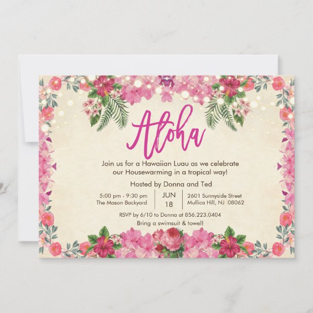 Invitación de fiesta de inauguración de casa tropi (Anverso)