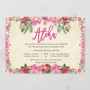 Invitación de fiesta de inauguración de casa tropi
