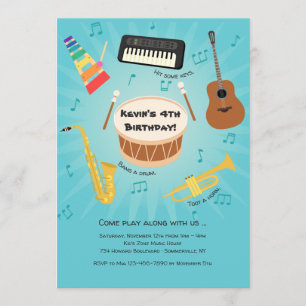 Invitación de fiesta de instrumentos musicales par