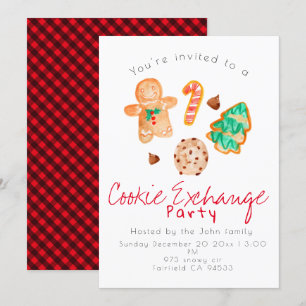 invitación de fiesta de intercambio de cookies de