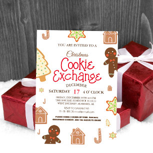 Invitación de fiesta de intercambio de galletas co
