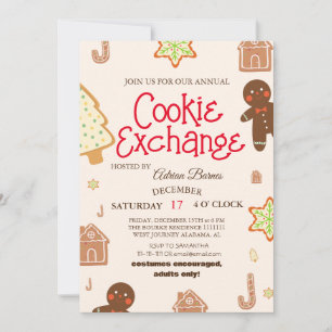 Invitación de fiesta de intercambio de galletas co
