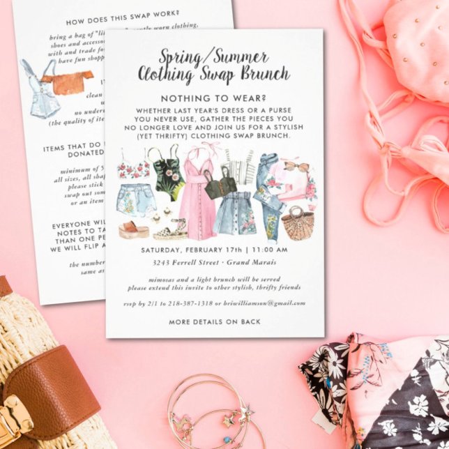 Invitación de fiesta de intercambio de ropa (Subido por el creador)