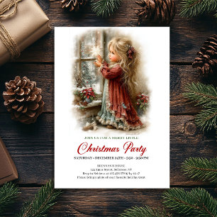 Invitación de fiesta de invierno Chica linda Arte