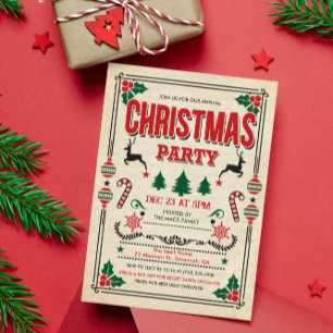 Invitación de fiesta de invierno de vacaciones de