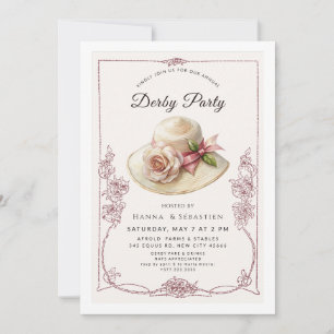 Invitación de fiesta de jardín con sombrero elegan