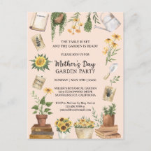 Invitación de fiesta de jardín de girasoles del dí