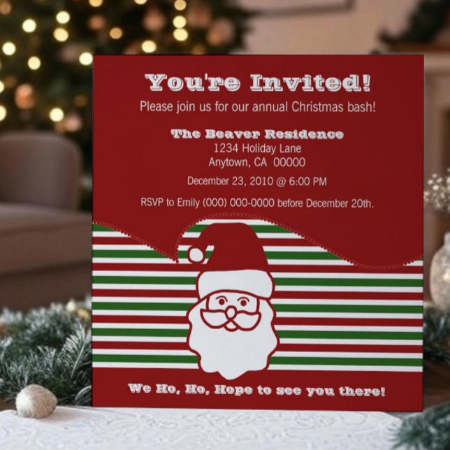 Invitación de Fiesta de Jolly Santa Navidades (Jolly Santa Christmas Party Invitation
)