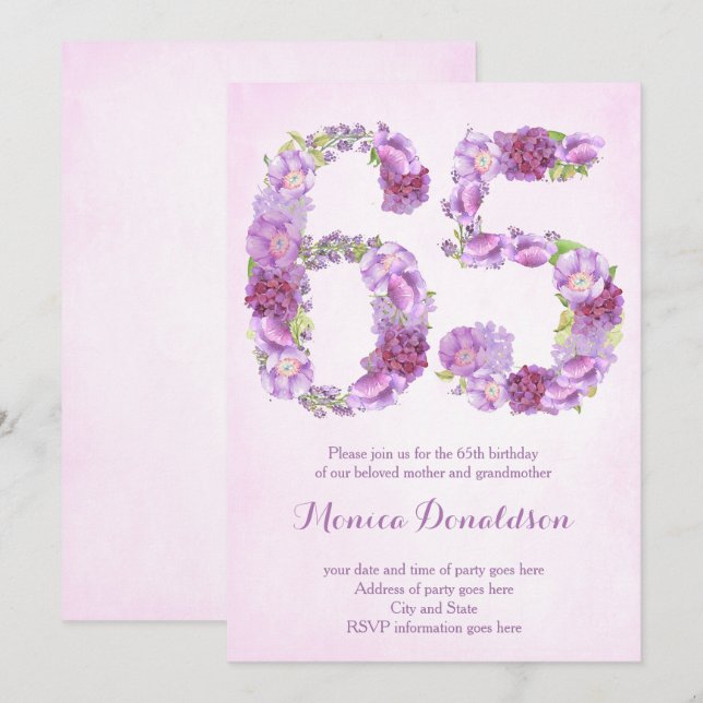 Invitación de Fiesta de Jubilación, 65ª invitación (Anverso / Reverso)