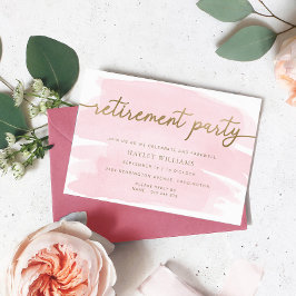 Invitación de fiesta de jubilación con acuarela ro