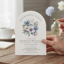 Invitación de fiesta de jubilación con arco floral