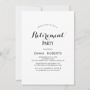Invitación de fiesta de jubilación con guión moder