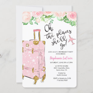 Invitación de fiesta de jubilación con tema de via