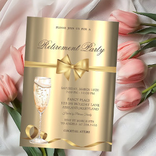 Invitación de fiesta de jubilación Copa de Champag