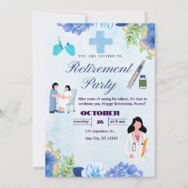 Invitación de fiesta de jubilación de enfermera fl