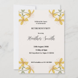 Invitación de fiesta de jubilación de flor dibujad