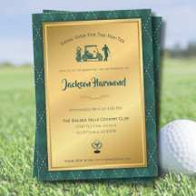Invitación de fiesta de jubilación de golf verde d
