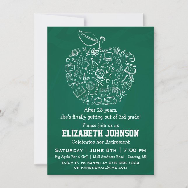 Invitación de fiesta de jubilación de profesores A (Anverso)