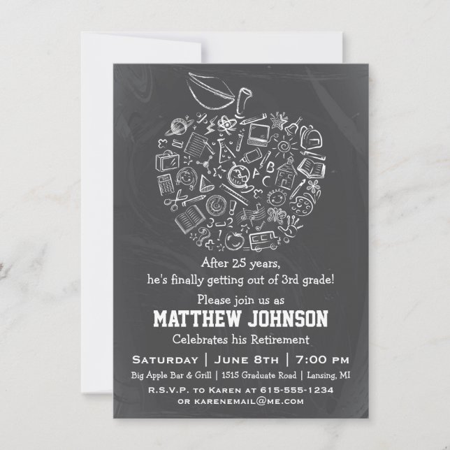 Invitación de fiesta de jubilación de profesores A (Anverso)