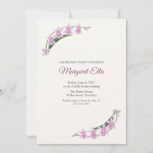 Invitación de fiesta de jubilación de Rosa Lila Bl