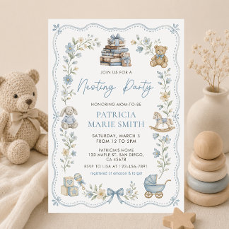 Invitación de fiesta de juguetes de guardería Nido