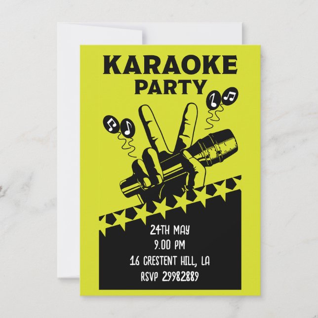Invitación de Fiesta de Karaoke (Anverso)
