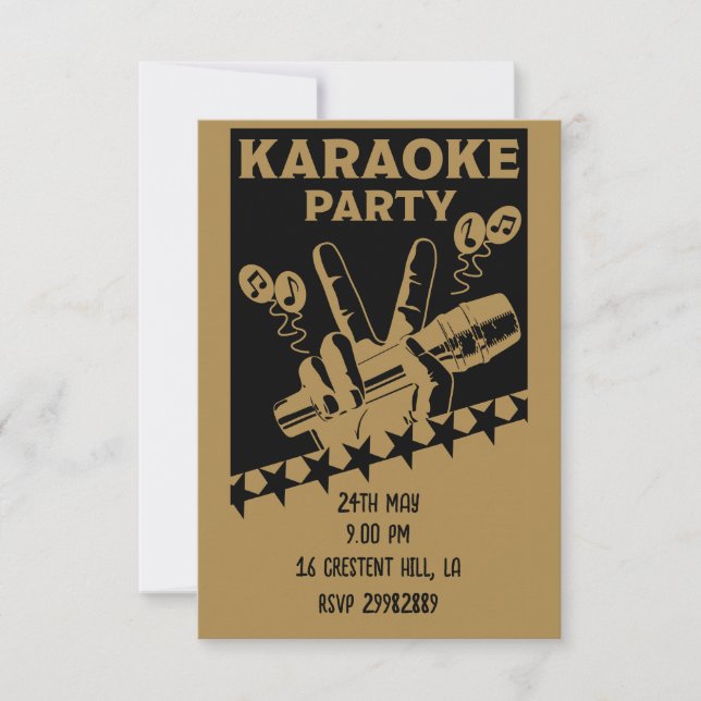 Invitación de Fiesta de Karaoke (Anverso)