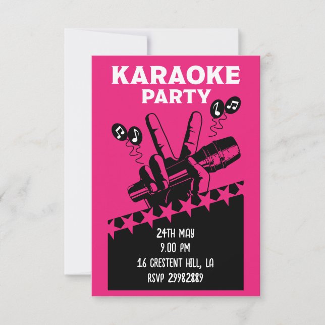 Invitación de Fiesta de Karaoke (Anverso)