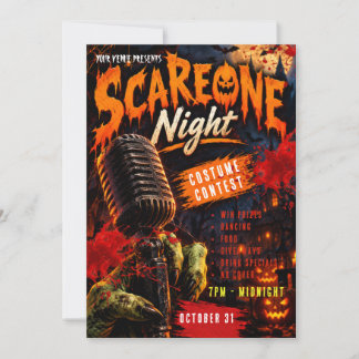 Invitación de fiesta de karaoke de Halloween Scare