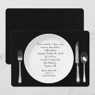 Invitación de Fiesta de la cena de cumpleaños sobr