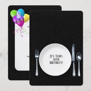 Invitación de Fiesta de la cena de cumpleaños sobr