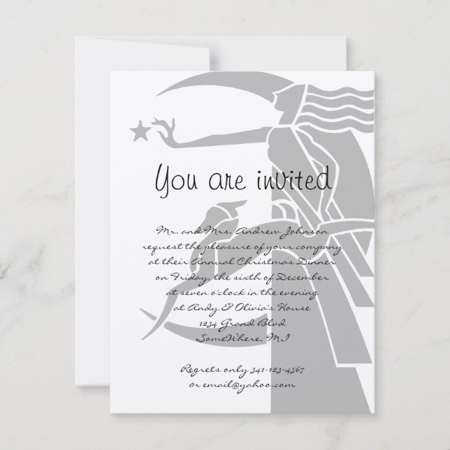 Invitación de Fiesta de la cena navideña Art Nouve (Anverso)