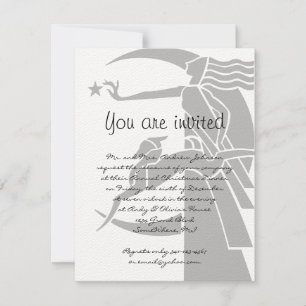 Invitación de Fiesta de la cena navideña Art Nouve