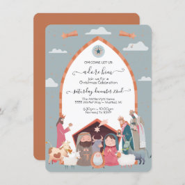 Invitación de Fiesta de la escena de la Natividad 