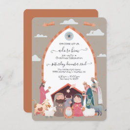 Invitación de Fiesta de la escena de la Natividad 